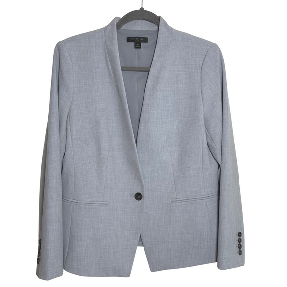 Ann Taylor Petite Women's Light Gray Blazer & Pant Suit Set Size 12P - Picture 5 of 12
